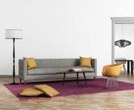 Interior escandinavo moderno del estilo con un sofá gris imagenes de archivo Interior escandinavo moderno del estilo con un sofá gris imagenes de archivo