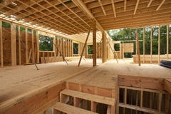 Interior framing of a new house