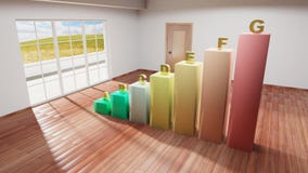 Interior of a house with energy stock illustration Interior of a house with energy stock illustration