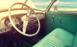 Interior Of Classic Vintage Car Royalty Free Stock Image