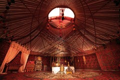 Interior Of Nomadic Tent Known As Yurt. Royalty Free Stock Photos Interior Of Nomadic Tent Known As Yurt. Royalty Free Stock Photos
