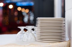 Washed dished on the table royalty free stock image Washed dished on the table royalty free stock image