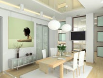 Interiore moderno in grande casa fotografia stock libera da diritti Interiore moderno in grande casa fotografia stock libera da diritti
