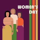 International Women`s Day postcard vector illustration International Women`s Day postcard vector illustration