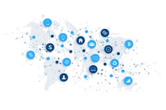 Internet das coisas IoT e do vetor do projeto de conceito da conexão de rede Conceito digital esperto ilustração stock Internet das coisas IoT e do vetor do projeto de conceito da conexão de rede Conceito digital esperto ilustração stock