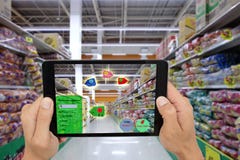 Internet das coisas que introduzem no mercado conceitos, realidade aumentada esperta, imagens de stock Internet das coisas que introduzem no mercado conceitos, realidade aumentada esperta, imagens de stock