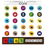 Internet e-commerce shopping & business flat design vector icons royalty free illustration Internet e-commerce shopping & business flat design vector icons royalty free illustration