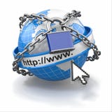 Internet security comcept. Earth and lock. stock illustration Internet security comcept. Earth and lock. stock illustration