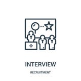 interview icon vector from recruitment collection. Thin line interview outline icon vector illustration vector illustration interview icon vector from recruitment collection. Thin line interview outline icon vector illustration vector illustration