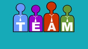 Introducción de la formación de equipo, vídeo para la formación de capacidades suave, tema del negocio con las siluetas coloridas ilustración del vector Introducción de la formación de equipo, vídeo para la formación de capacidades suave, tema del negocio con las siluetas coloridas ilustración del vector