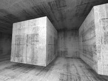 Intérieur concret gris-foncé abstrait de fond de salle 3d illustration stock Intérieur concret gris-foncé abstrait de fond de salle 3d illustration stock