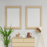 intérieur 3d à la maison photorealistic rendre de calibre de conception de maquette de l'affiche deux a1 avec le cadre en bois ve illustration stock intérieur 3d à la maison photorealistic rendre de calibre de conception de maquette de l'affiche deux a1 avec le cadre en bois ve illustration stock