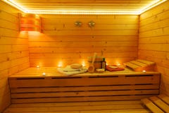 Intérieur de sauna photographie stock Intérieur de sauna photographie stock