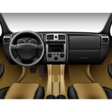 Intérieur en cuir beige de voiture - camion d'intérieur, tableau de bord illustration libre de droits Intérieur en cuir beige de voiture - camion d'intérieur, tableau de bord illustration libre de droits