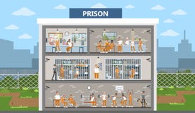Intérieur masculin de prison illustration de vecteur Intérieur masculin de prison illustration de vecteur