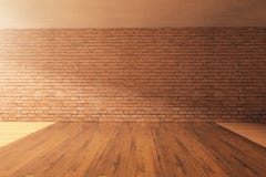 Intérieur vide avec le mur de briques Photos libres de droits Intérieur vide avec le mur de briques Photos libres de droits