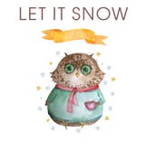 Inverno Owl Aquarelle Bird del gufo dell'acquerello illustrazione di stock Inverno Owl Aquarelle Bird del gufo dell'acquerello illustrazione di stock