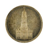 5 inverse de la pièce de monnaie 1934 de mark de royaume d'Allemand images stock 5 inverse de la pièce de monnaie 1934 de mark de royaume d'Allemand images stock