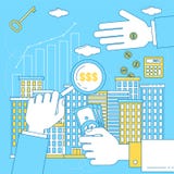 Inversiones de la propiedad, concepto del negocio ilustración del vector Inversiones de la propiedad, concepto del negocio ilustración del vector