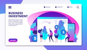 Investeringlandningsida Investeringsfondchefer gör vinst för klienter Vektor för affär för befästning för kassaintäkt vektor illustrationer Investeringlandningsida Investeringsfondchefer gör vinst för klienter Vektor för affär för befästning för kassaintäkt vektor illustrationer
