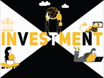 Investissement créatif et personnes de concept de Word faisant des choses illustration de vecteur Investissement créatif et personnes de concept de Word faisant des choses illustration de vecteur