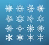Invierno del copo de nieve Sistema de la escama de la nieve en fondo azul marino libre illustration Invierno del copo de nieve Sistema de la escama de la nieve en fondo azul marino libre illustration