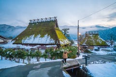 Invierno en Kayabuki ningún Sato en Miyama fotografía de archivo libre de regalías Invierno en Kayabuki ningún Sato en Miyama fotografía de archivo libre de regalías