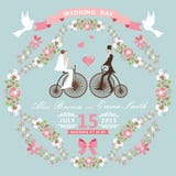Invitación de la boda del vintage Marco floral, novia, GR stock de ilustración Invitación de la boda del vintage Marco floral, novia, GR stock de ilustración