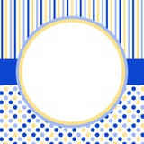 Invitation Card with a circle frame and polka dots