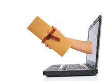 Invitation from laptop royalty free stock photography Invitation from laptop royalty free stock photography