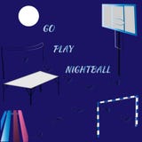 Invitation for playing beach ball at night stock illustration Invitation for playing beach ball at night stock illustration