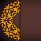 Invito rotondo dei girasoli marroni e dell'oro illustrazione di stock Invito rotondo dei girasoli marroni e dell'oro illustrazione di stock
