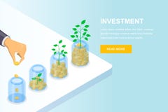 Inwestyci i finanse wzrostowy biznesowy pojęcie Wektoru 3d isometric ilustracja Sztandar, ląduje strona projekta szablon ilustracja wektor Inwestyci i finanse wzrostowy biznesowy pojęcie Wektoru 3d isometric ilustracja Sztandar, ląduje strona projekta szablon ilustracja wektor