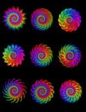 Inzameling Digitaal Art Abstract Rainbow Spiral Motifs vector illustratie Inzameling Digitaal Art Abstract Rainbow Spiral Motifs vector illustratie
