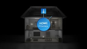 IoT House light on-off energy saving efficiency control, Smart home appliances, internet of things concept information graphic.