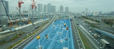 Iot Smart Automotive Driverless Car With Artificial Intelligence Combine With Deep Learning Technology. Self Driving Car Can Situa Stock Photo Iot Smart Automotive Driverless Car With Artificial Intelligence Combine With Deep Learning Technology. Self Driving Car Can Situa Stock Photo