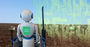 Iot smart farming, agriculture in industry 4.0 technology with artificial intelligence and machine learning concept. it help to im royalty free stock photography Iot smart farming, agriculture in industry 4.0 technology with artificial intelligence and machine learning concept. it help to im royalty free stock photography