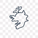 Irlandia mapy wektorowa ikona odizolowywająca na przejrzystym tle, linia royalty ilustracja Irlandia mapy wektorowa ikona odizolowywająca na przejrzystym tle, linia royalty ilustracja