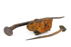 Iron Ore & Old Nails Royalty Free Stock Images Iron Ore & Old Nails Royalty Free Stock Images