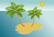 Isla de las palmeras ilustración del vector Isla de las palmeras ilustración del vector