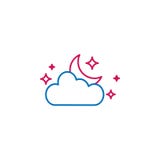 Islam, crescent moon stars and cloud 2 colored line icon. Simple blue and red element illustration. Crescent moon stars and cloud stock illustration Islam, crescent moon stars and cloud 2 colored line icon. Simple blue and red element illustration. Crescent moon stars and cloud stock illustration