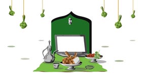 Islamic Theme Illustrations, Materials, Elements, and Islamic Food, animated for Islamic theme content
