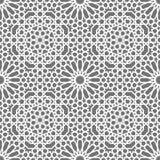 Islamisk sömlös vektormodell Vita geometriska prydnader som baseras på traditionell arabisk konst Orientalisk muslimmosaik royaltyfri illustrationer Islamisk sömlös vektormodell Vita geometriska prydnader som baseras på traditionell arabisk konst Orientalisk muslimmosaik royaltyfri illustrationer