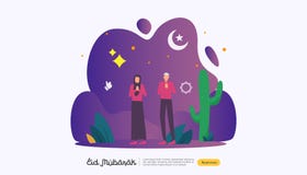 islamskiego projekta ilustracyjny poj?cie dla Szcz??liwego eid Mubarak lub Ramadan powitanie z lud?mi charakter?w szablon dla sie ilustracja wektor islamskiego projekta ilustracyjny poj?cie dla Szcz??liwego eid Mubarak lub Ramadan powitanie z lud?mi charakter?w szablon dla sie ilustracja wektor