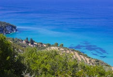 Island in a blue sea. Dream vacation stock photography Island in a blue sea. Dream vacation stock photography