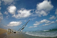 Island Boa Vista in Cape Verde, landscape - seaside with shipwreck of the sailing ship royalty free stock photo Island Boa Vista in Cape Verde, landscape - seaside with shipwreck of the sailing ship royalty free stock photo