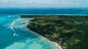 Island Saona. Sky view stock images Island Saona. Sky view stock images