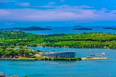 Islas en Sibenik Riviera, Croacia fotografía de archivo Islas en Sibenik Riviera, Croacia fotografía de archivo