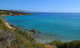 Isola Creta, vista dalla montagna, Grecia di estate del mare fotografia stock Isola Creta, vista dalla montagna, Grecia di estate del mare fotografia stock