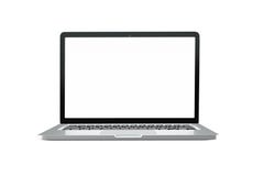 Isolado moderno do portátil do computador com máscara do grampeamento no fundo branco para o projeto do modelo, rendição 3D ilustração do vetor Isolado moderno do portátil do computador com máscara do grampeamento no fundo branco para o projeto do modelo, rendição 3D ilustração do vetor